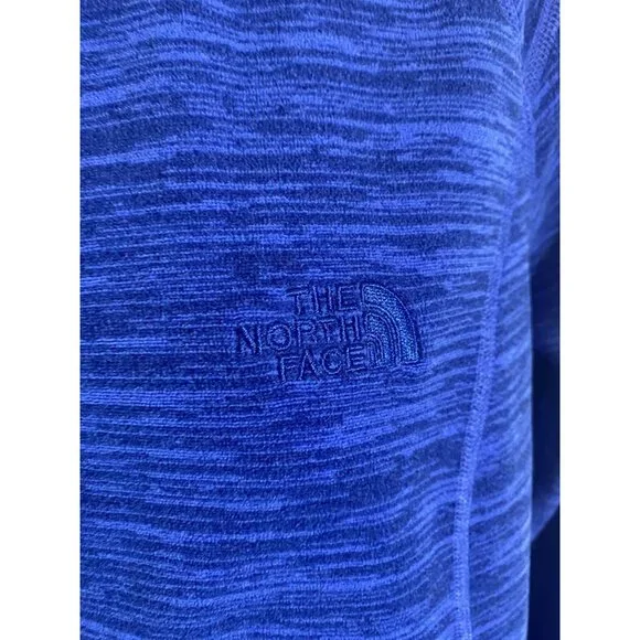 The North Face Fleece Jacket Womens Large Cobalt Zipper Hood Pockets - Picture 5 of 15